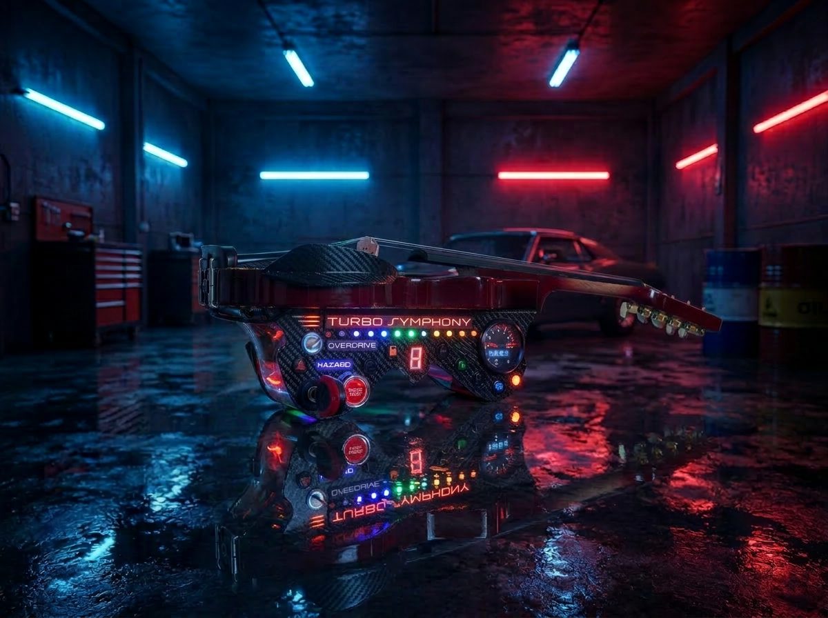 TurboViolin in garage al neon